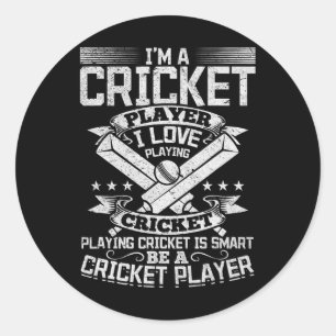 Cricket-Spiel - Cricket spielen ist clever, sei ei Runder Aufkleber