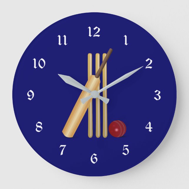 Cricket-Spiel  Große Wanduhr (Vorderseite)