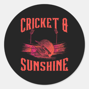 Cricket-Spiel Sport Cricket-Spieler Cricket und So Runder Aufkleber