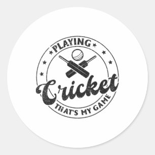 Cricket spielen, das ist mein Spiel - Cricketspiel Runder Aufkleber