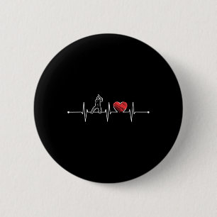Cricket-Spieler-Herzschlag-Geschenk Ekg Cricket-Fa Button