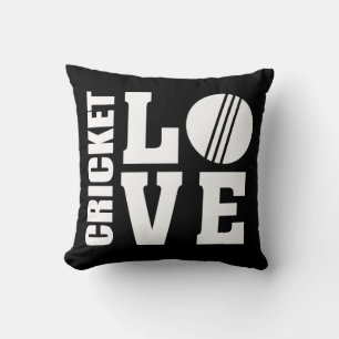 Cricket-Spieler, Liebe-Cricket, Schwarz Kissen