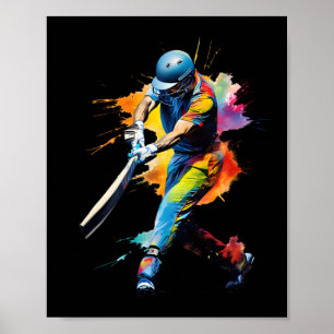 Cricket-Spieler-Spiel  Poster