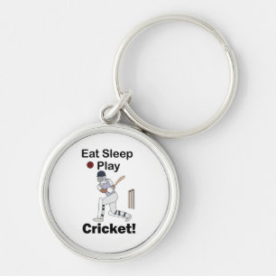Cricket Sport Essen Schlafen Spielen Cricket Schlüsselanhänger