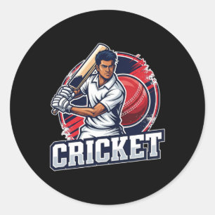 Cricket Sport für alle Runder Aufkleber