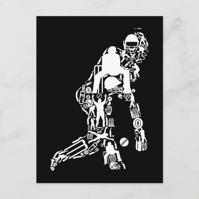 Cricket Sport Symbols Cricket Player Postkarte (Vorderseite)