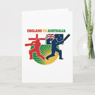 Cricket-Sportbatsman England / Australische Flagge Karte