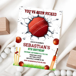 Cricket-Sportparty-Geburtstags-Einladung Einladung
