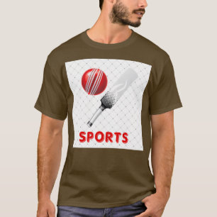 Cricket Sports Design für Redblasen Aufkleber T-Shirt