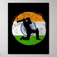 Cricket-Sportspiel Flagge Indiens Cricket-Spieler