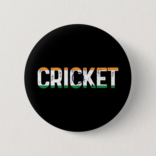 Cricket-Sportspieler Indien Cricket  Button (Vorderseite)