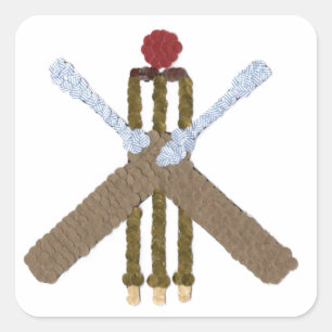 Cricket Square-Aufkleber/Etikett Quadratischer Aufkleber