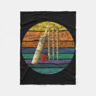 Cricket Stumps Vintage T Ll Cricket-Fan Bowler Cri Fleecedecke