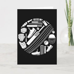 Cricket-T-Equipment-Symbol Silhouette Cricketspiel Karte