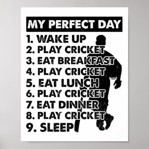 Cricket-Tagesplan Cricket-Spieler Poster
