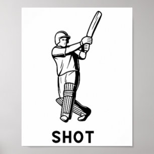 Cricket Tee Cricketer Cricketspieler Indien Englan Poster