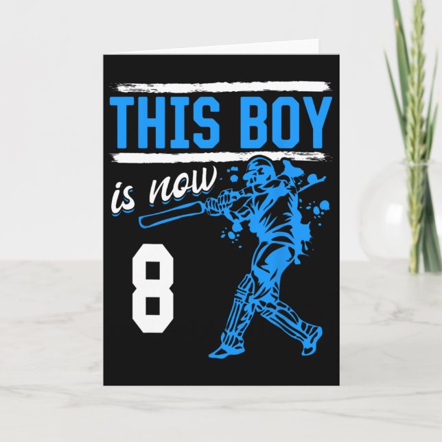 Cricket - This Boy Is Now 8 Year Old 8 Th Birthday Karte (Vorderseite)