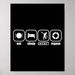 Cricket-Training essen Poster