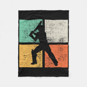 Cricket Tsman Geschenk Spieler Trainer Retro Fleecedecke