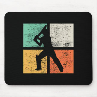 Cricket Tsman Geschenk Spieler Trainer Retro Mousepad