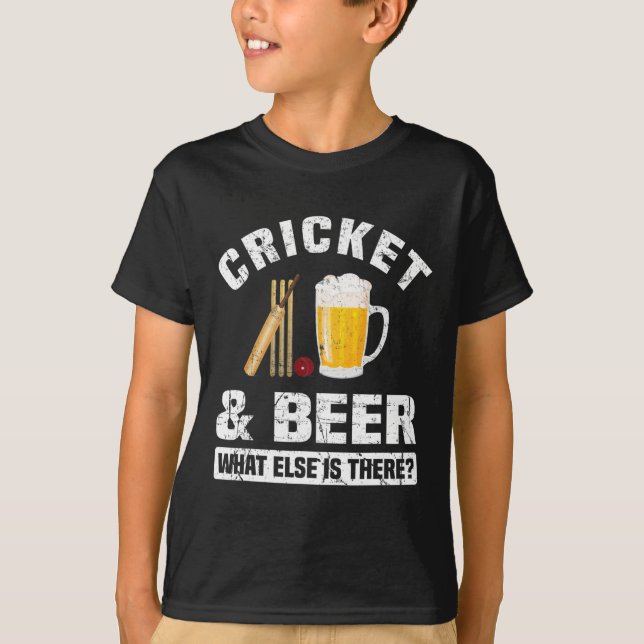 Cricket und Bier lustig  T-Shirt (Vorderseite)