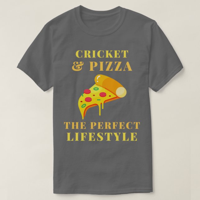 Cricket und Pizza Lifestyle T-Shirt (Design vorne)