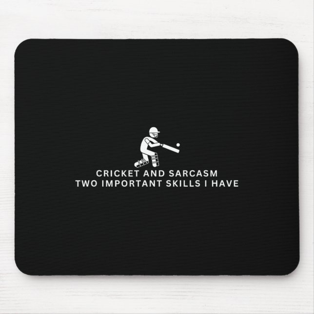 Cricket und Sarkasmus Lustiger Cricket-Spieler  Mousepad (Vorne)