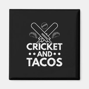 Cricket und Tacos lustiger Spieler Coach Sportgraf Magnet