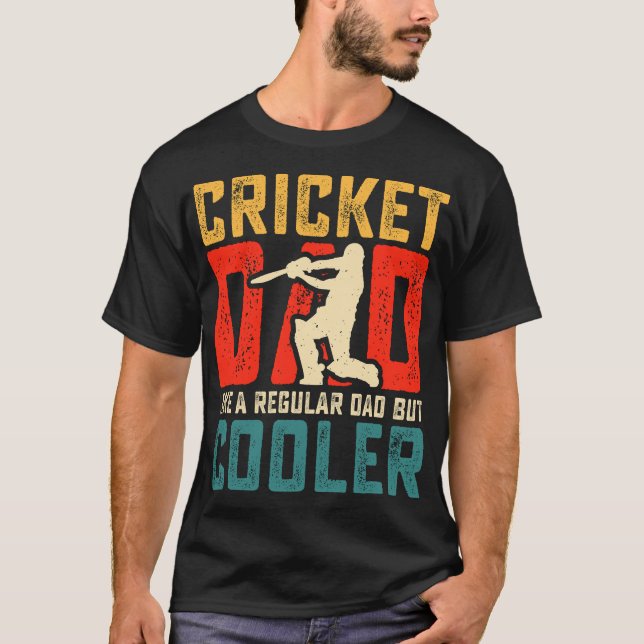 Cricket Vater Digital Basic Dunkler T - Shirt (Vorderseite)
