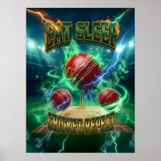 Cricket-Wandkunst - Retro 90er Poster