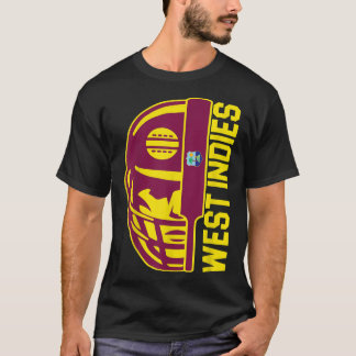 Cricket West Indies Fan Helmet Ball und Bat Design T-Shirt