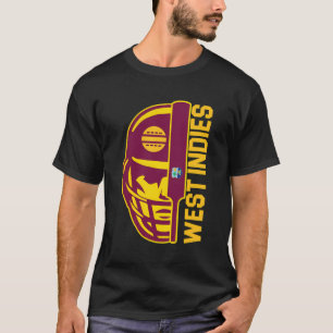 Cricket West Indies Lüfterhalm Ball und Bat Design T-Shirt
