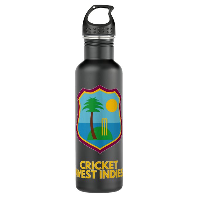Cricket West Indies Support Tank Top Edelstahlflasche (Vorderseite)