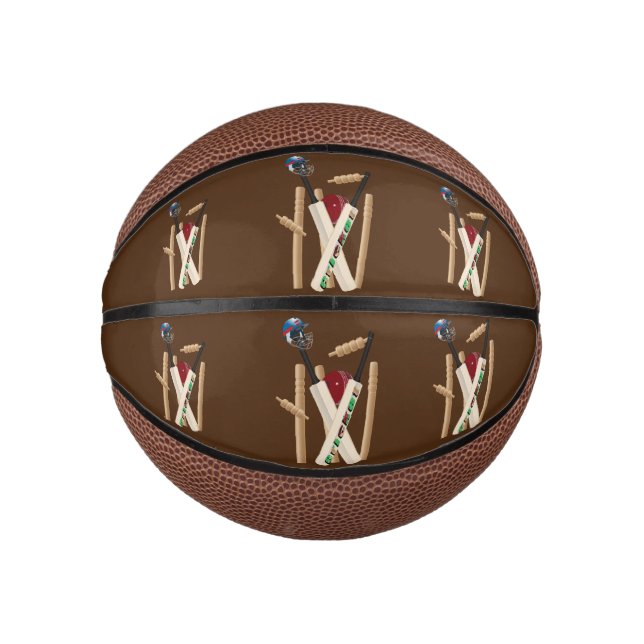 Cricket-Wickel, -Fledermäuse und -Ball, Mini Basketball (Vorderseite)