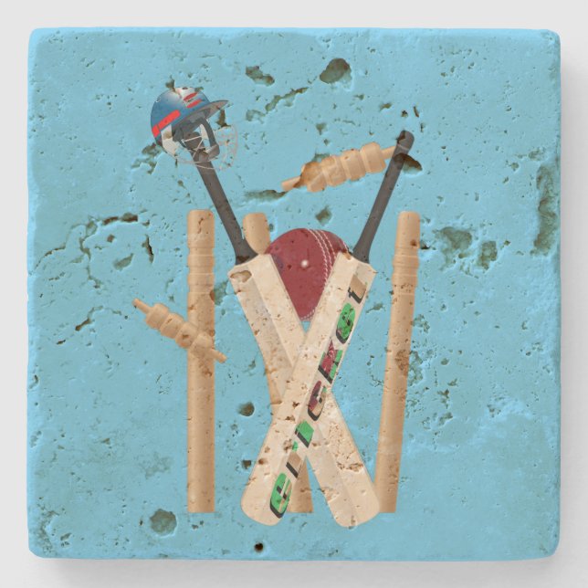Cricket-Wickel, Helm, Fledermäuse und Ballast, Steinuntersetzer (Vorderseite)