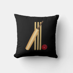 Cricket - Wicket, Bat und Ball Kissen