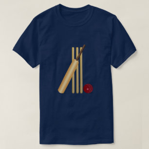 Cricket - Wicket, Bat und Ball T-Shirt