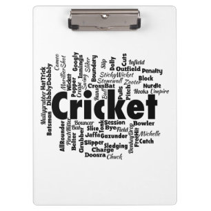 Cricket Word Cloud Klemmbrett