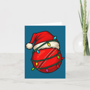 Cricketball mit Santa-Hut Lustiges Weihnachten Xma Karte
