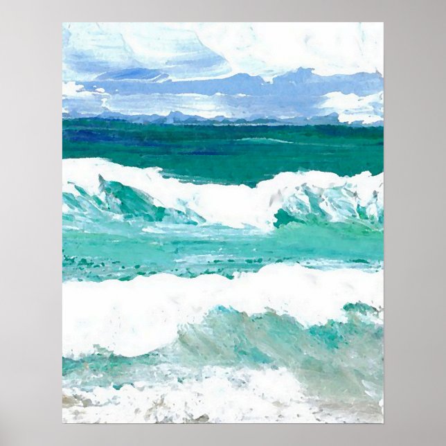 CricketDiane Beach Poster - Ozeanwellen in Aktion (Vorne)