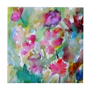 CricketDiane Blumen-GartenWatercolor abstrakt Fliese