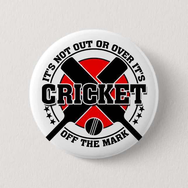Cricketer ist vom Mark Cricket abgeschnitten Button (Vorderseite)