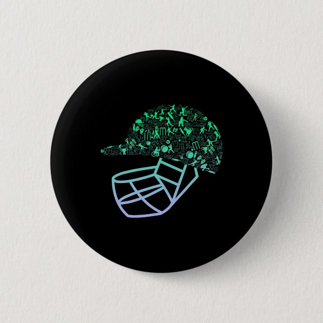 Crickethelm für Cricketspieler Jungen Cricket  Button (Vorderseite)