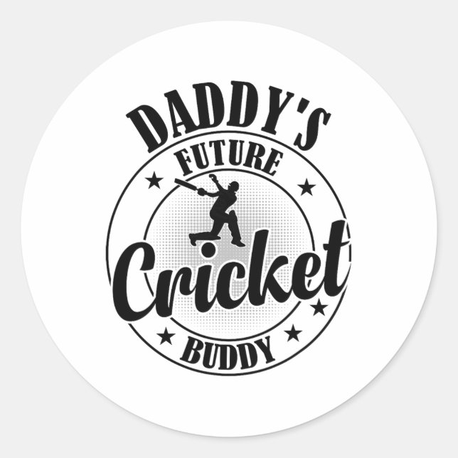 Cricketing Cricket Player - Daddy's Future Cricket Runder Aufkleber (Vorderseite)