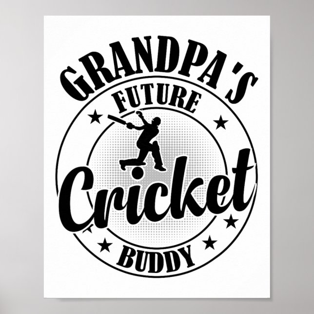 Cricketing Cricket Player - Grandpa's Future Crick Poster (Vorne)