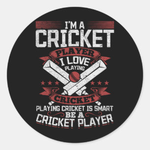 Cricketing - Cricket spielen ist clever, ein Crick Runder Aufkleber