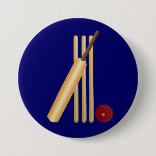 Cricketspiel, Schläger und Ball, Button