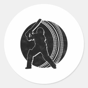 Cricketspieler 11 runder aufkleber