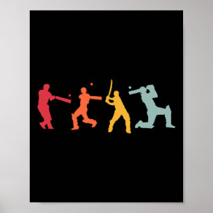 Cricketspieler Cricket Sport Vintage Cricket 3 Poster