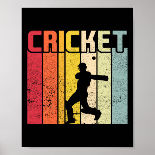 Cricketspieler Cricket Sport Vintage Cricket 6 Poster